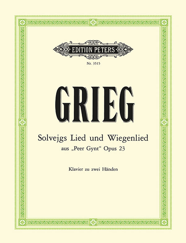 Grieg: Solveig's Song and Solveig's Cradle Song (arr. for piano)
