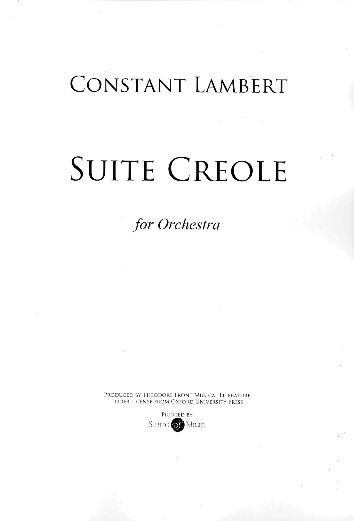 Lambert: Suite Creole