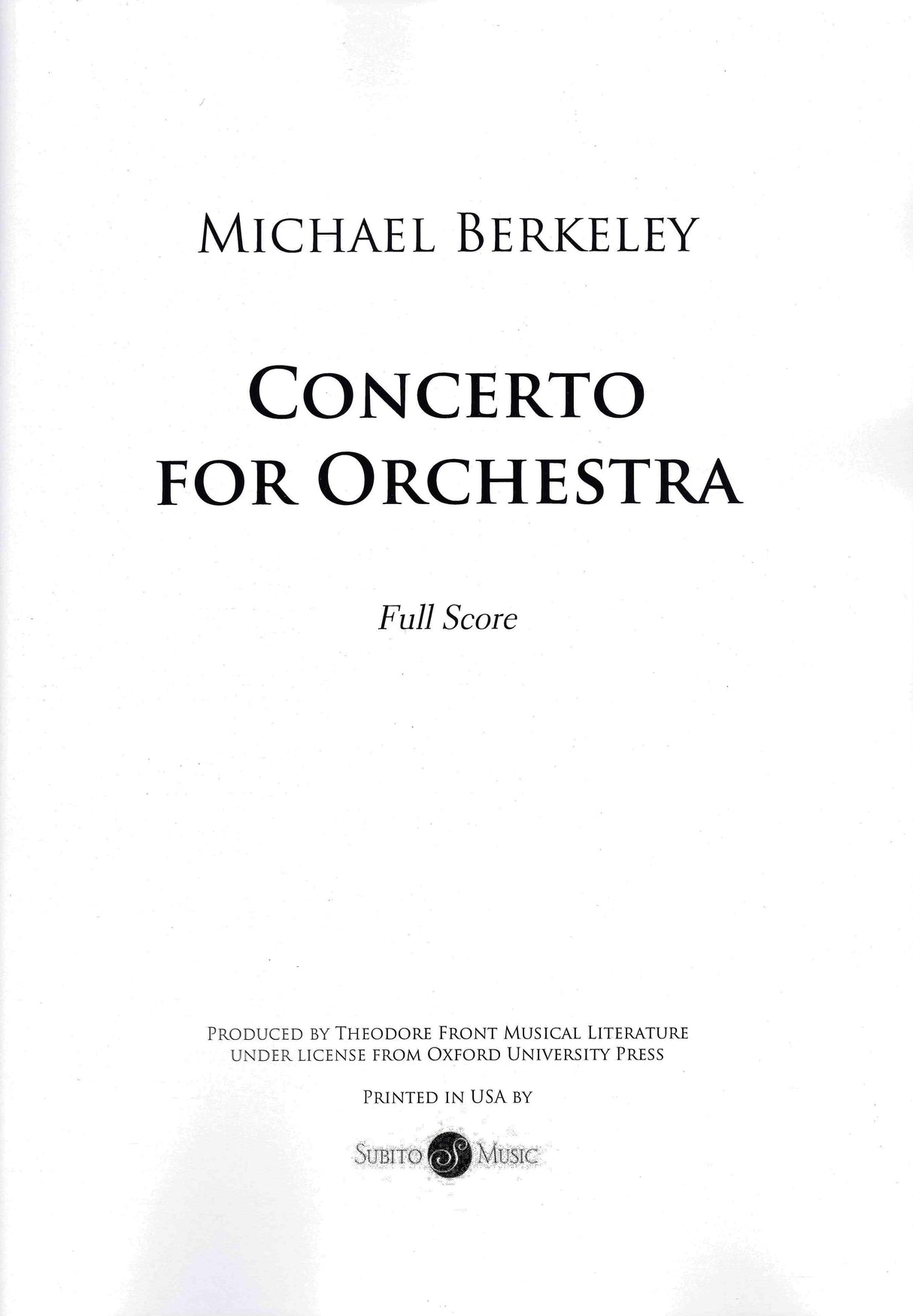 M. Berkeley: Concerto for Orchestra