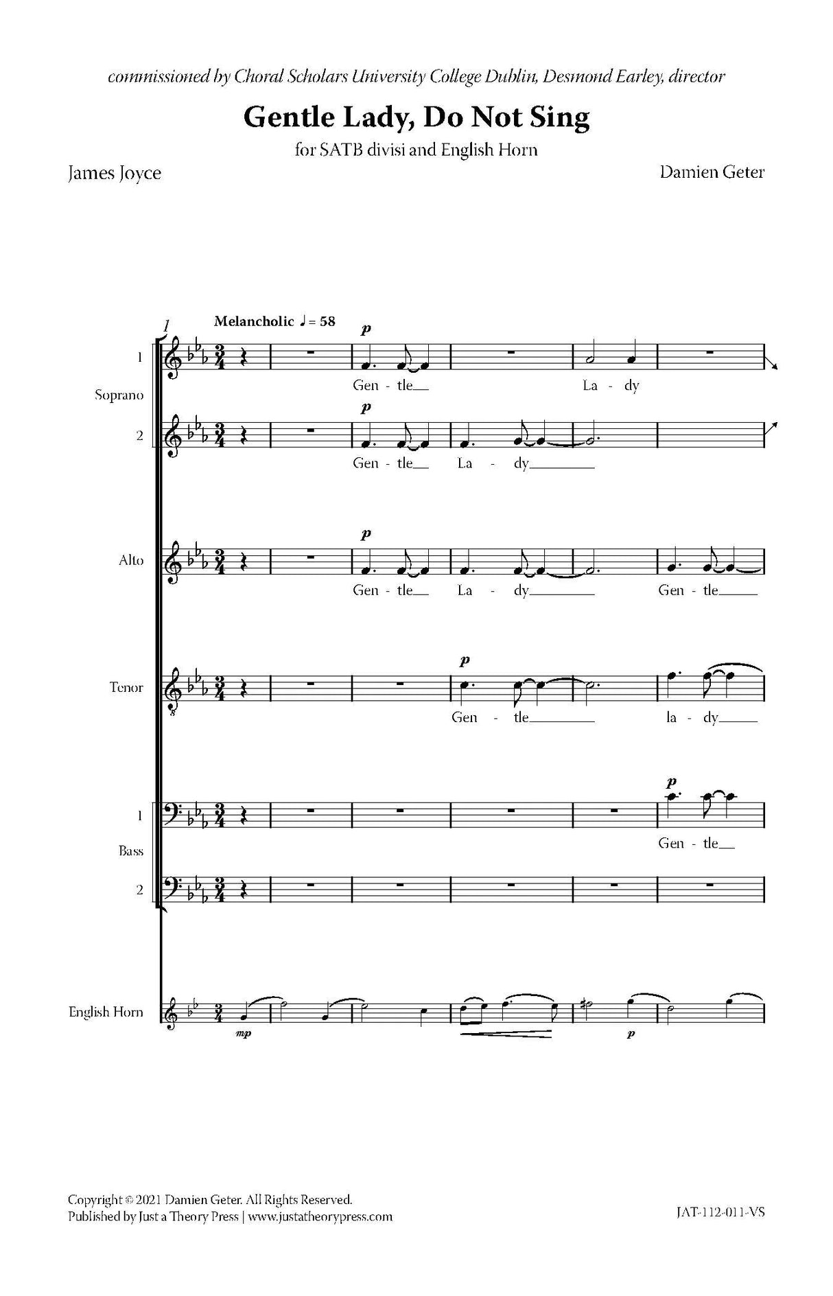 Geter: Gentle Lady, Do Not Sing