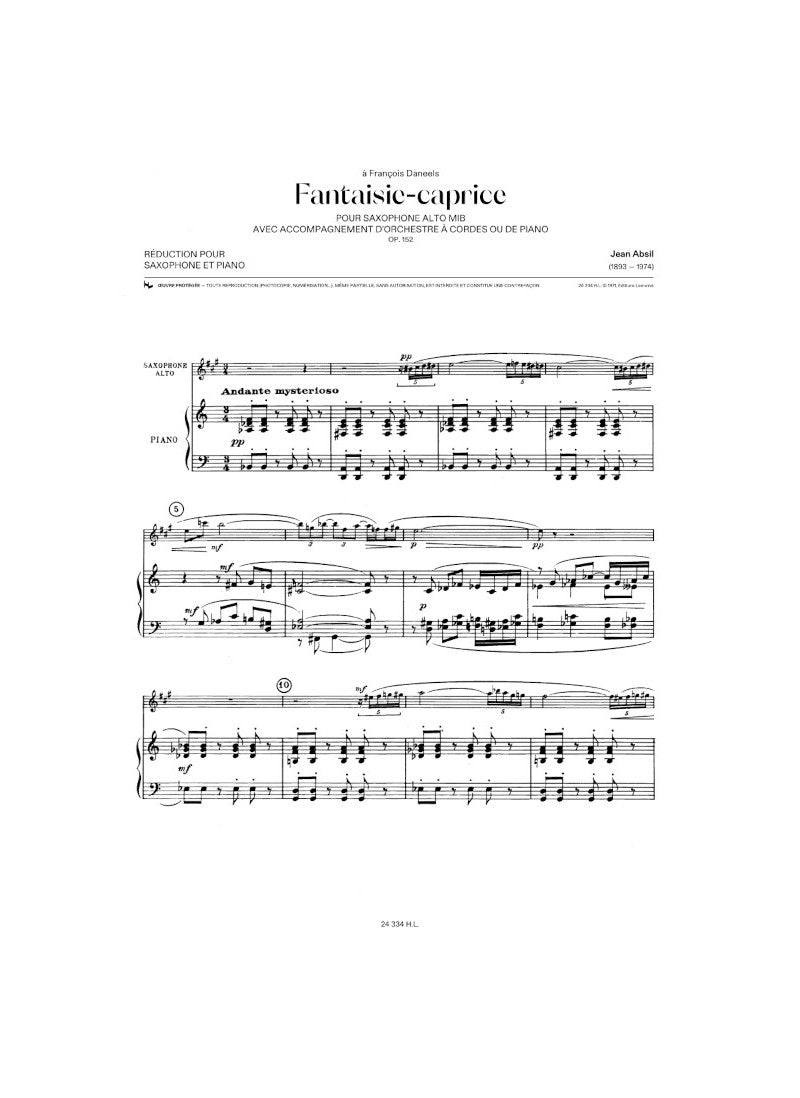 Absil: Fantaisie caprice, Op. 152