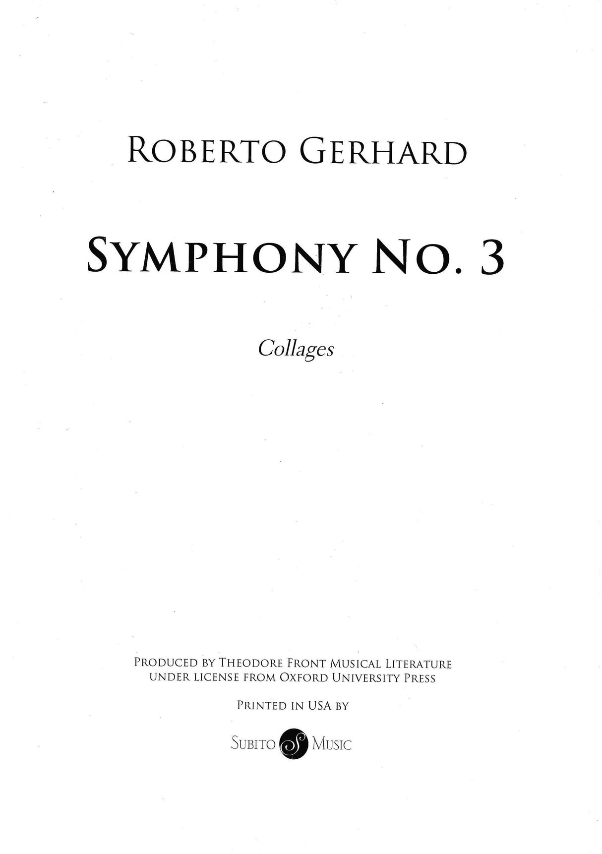 Gerhard: Symphony No. 3