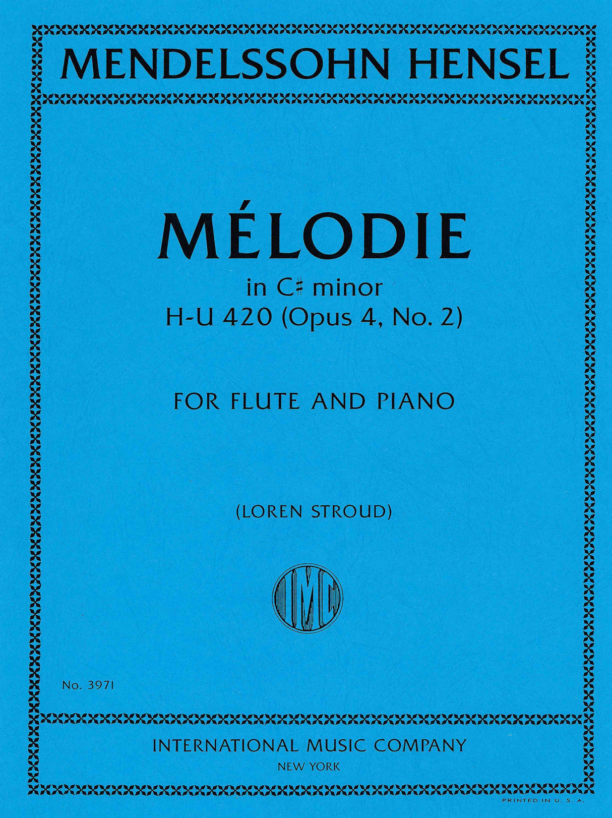 Hensel: Melody in C-sharp Minor, Op. 4, No. 2 (arr. for flute & piano)