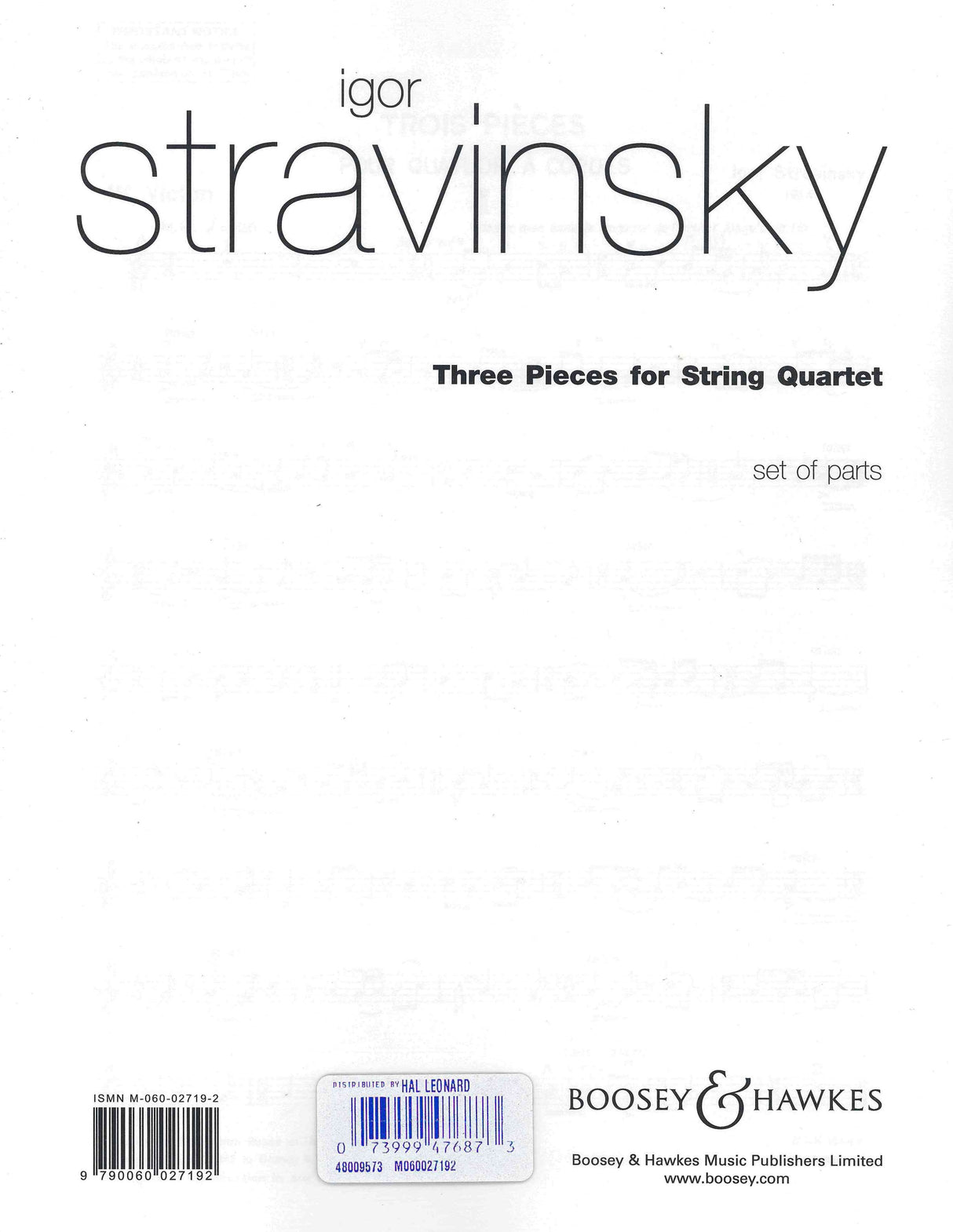 Stravinsky: Three Pieces for String Quartet