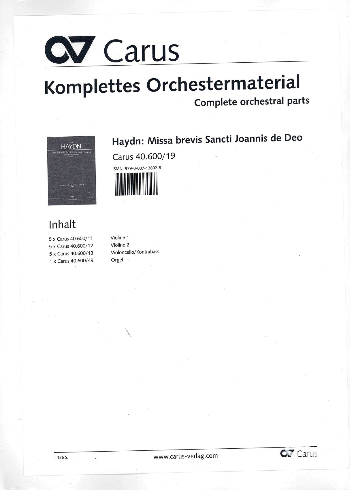 Haydn: Missa brevis Sancti Joannis de Deo, Hob. XXII:7