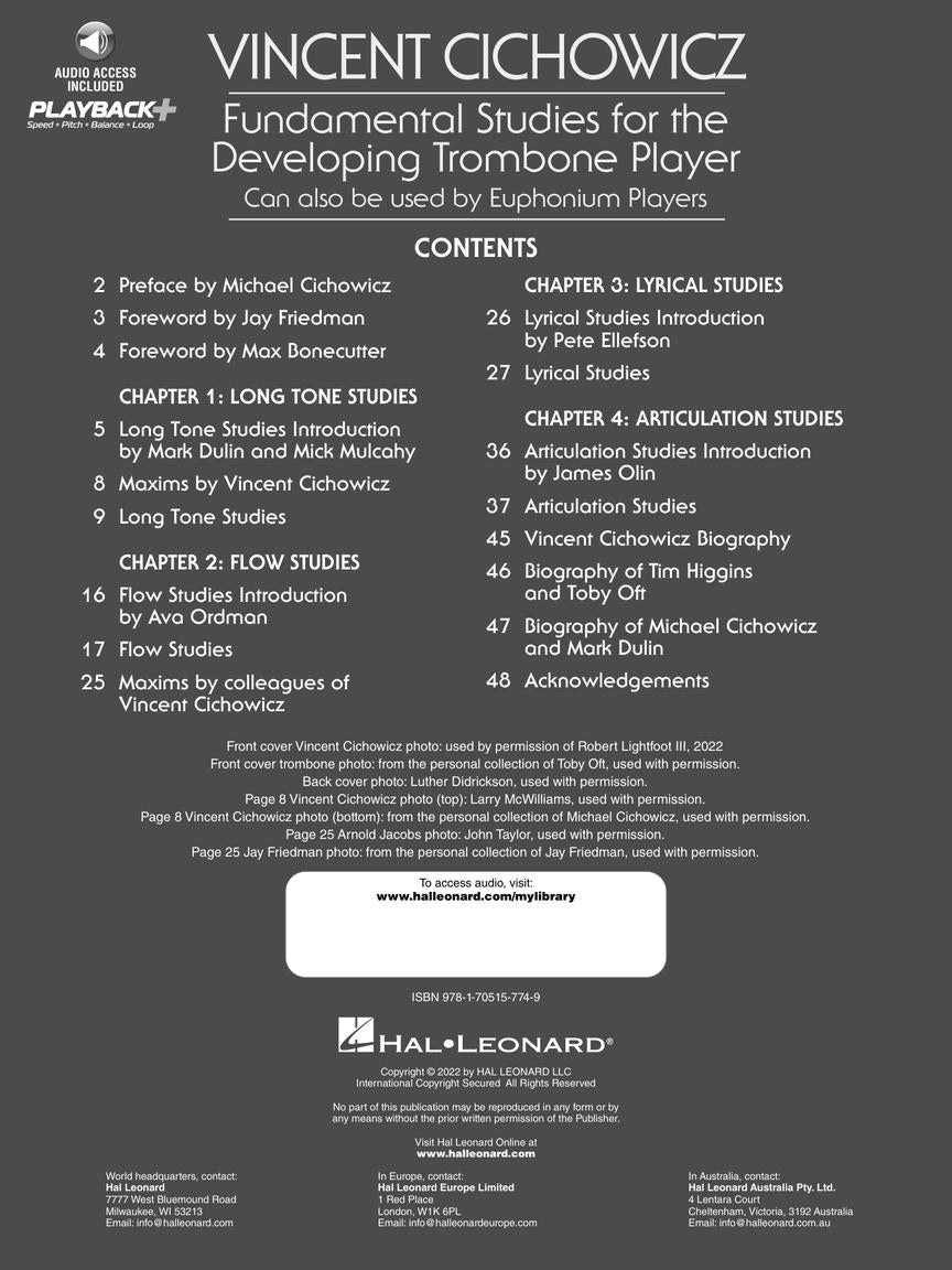 Vincent Cichowicz – Fundamental Studies for the Developing Trombone Player