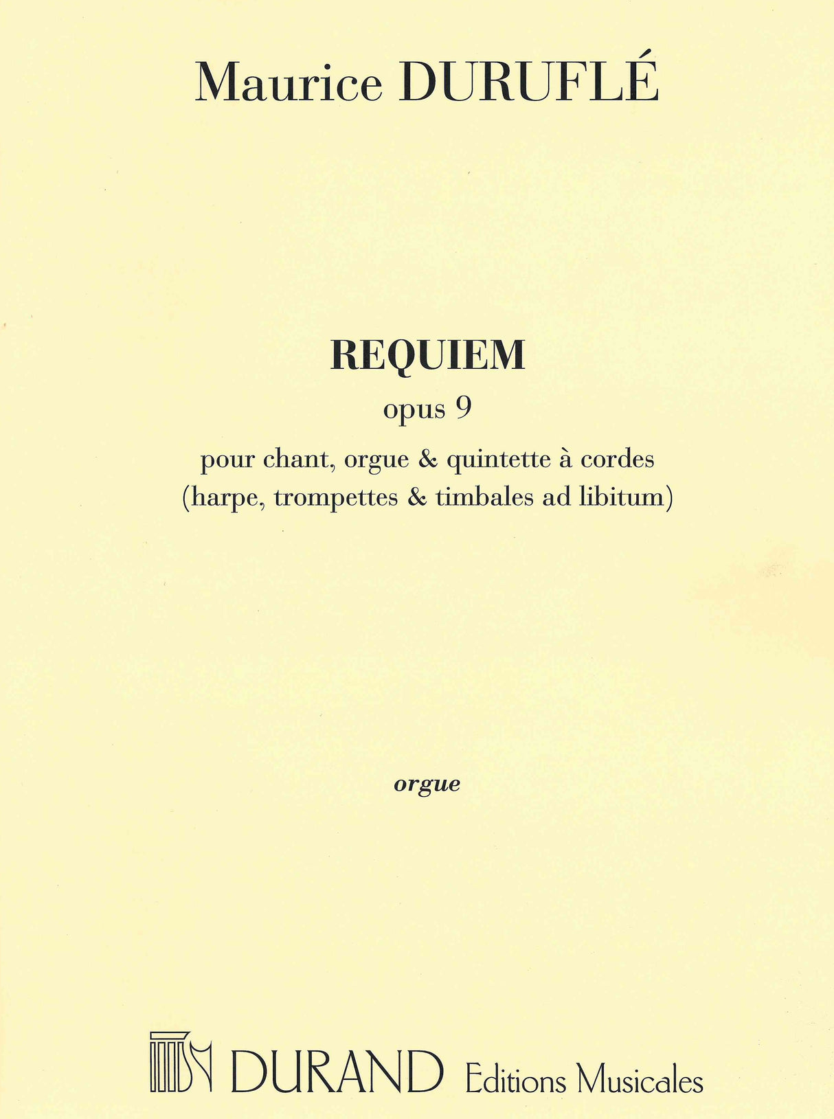 Duruflé: Requiem, Op. 9 - Reduced Orchestration