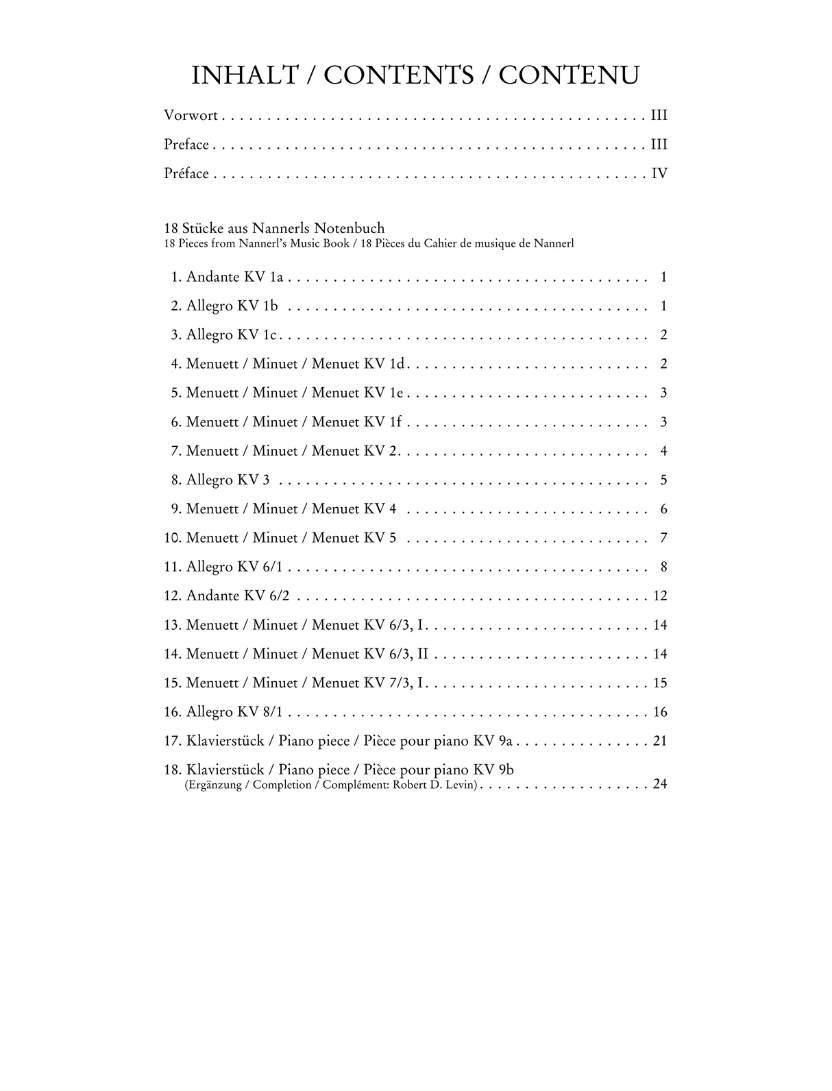 Mozart: Pieces From "The Nannerl Music Book"