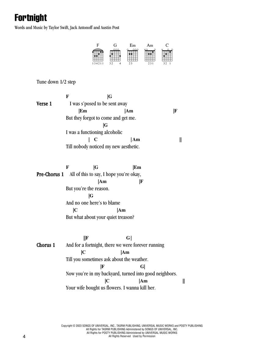 Taylor Swift – The Tortured Poets Department (arr. for guitar)
