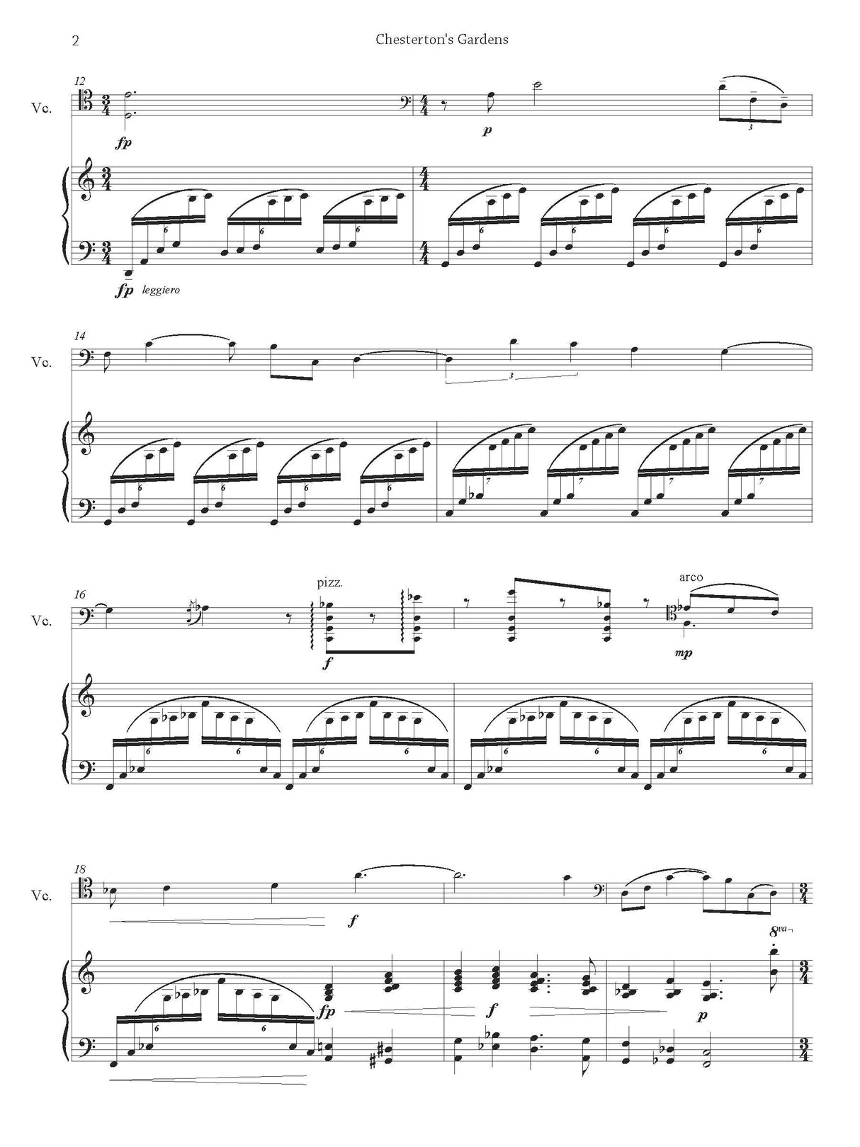 Sohn: Chesterton's Gardens (Version for Cello & Piano)