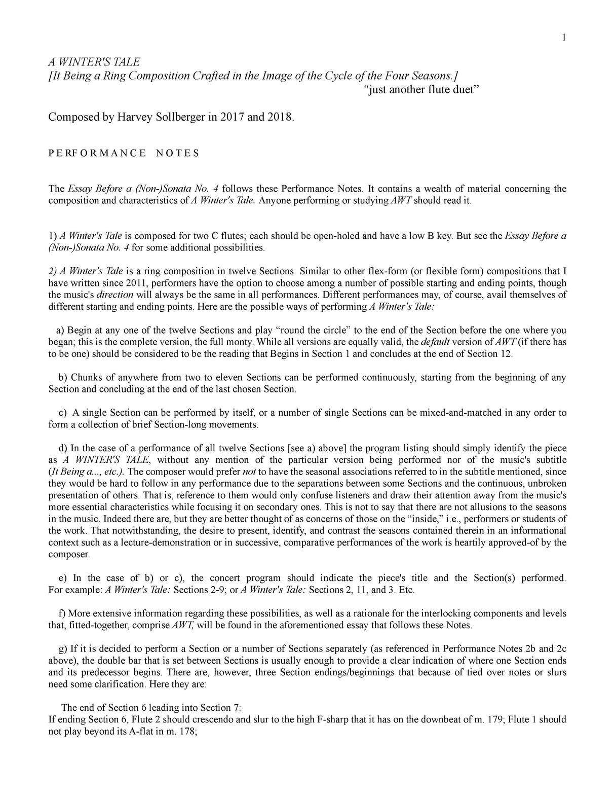 Sollberger: A Winter's Tale