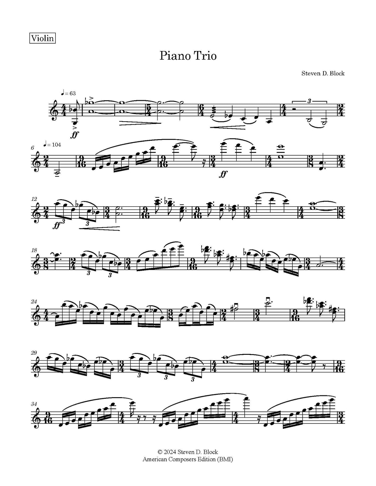 S. Block: Piano Trio