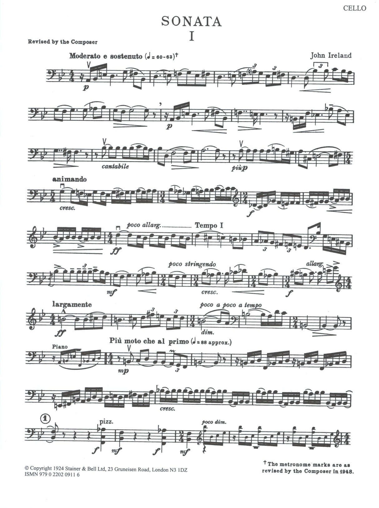 Ireland: Cello Sonata in G Minor