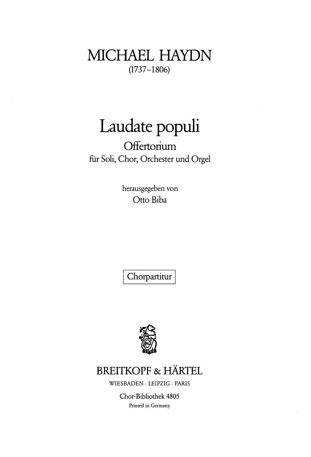 M. Haydn: Laudate Populi