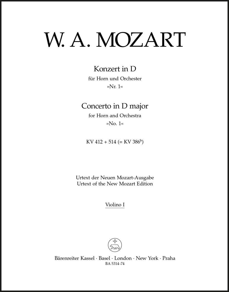 Mozart: Horn Concerto No. 1 in D Major, K. 412/514 (386b)