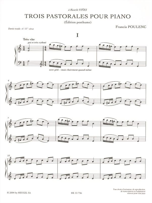 Poulenc: 3 Pastorales