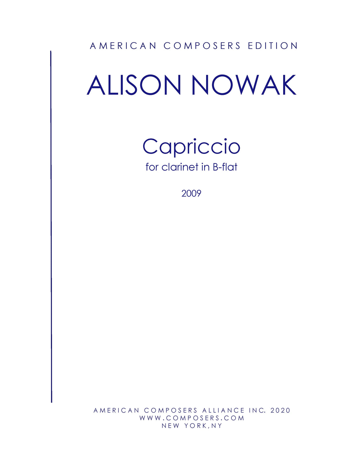 Nowak: Capriccio for Clarinet