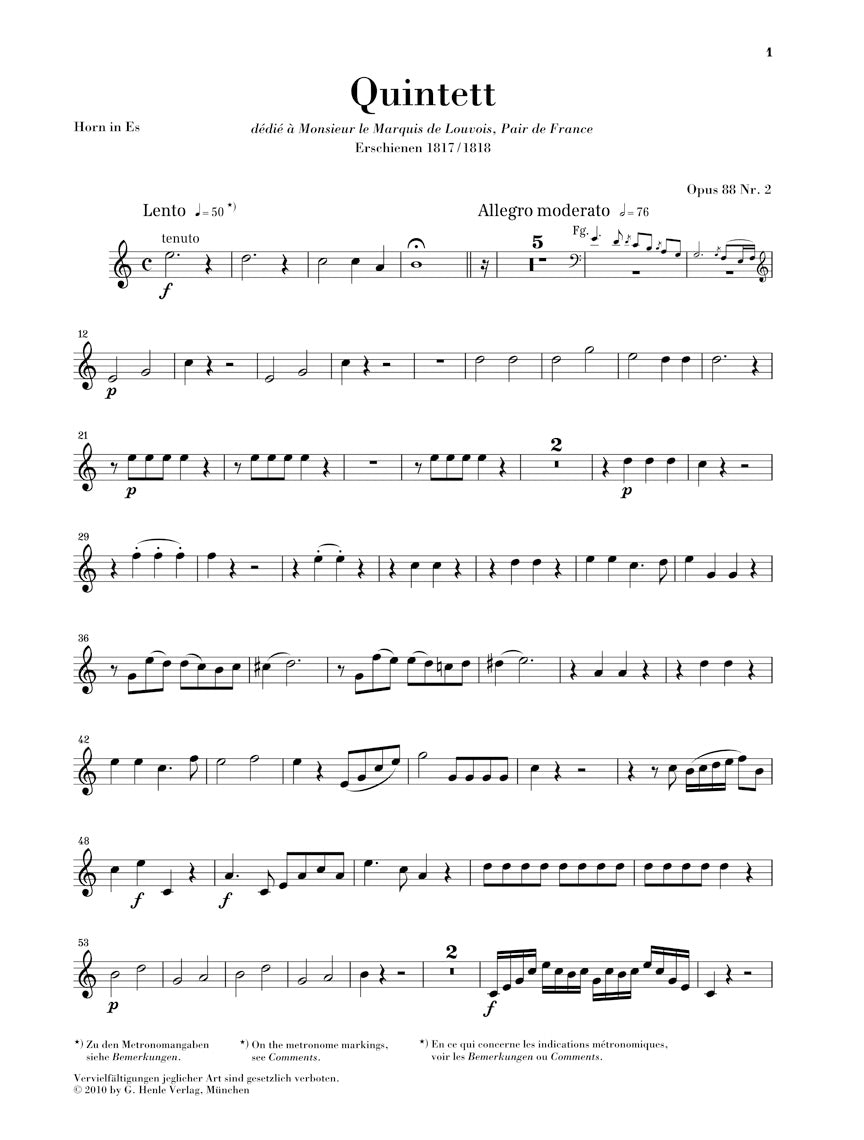 Reicha: Wind Quintet in E-flat Major, Op. 88, No. 2