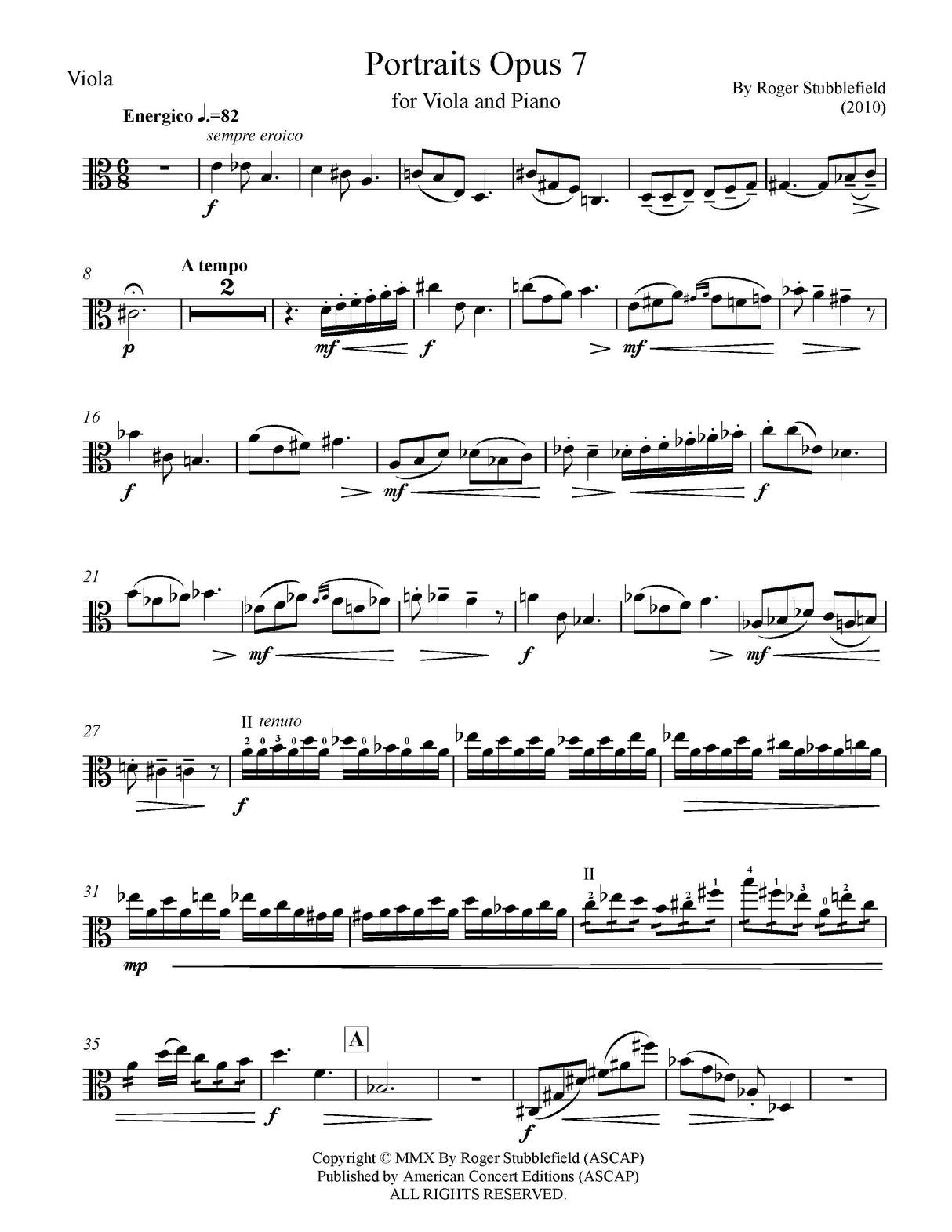 Stubblefield: Portraits, Op. 7