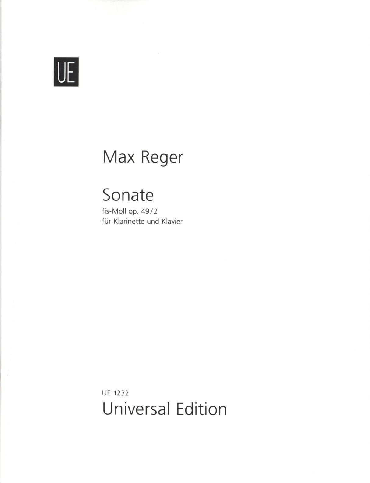 Reger: Clarinet Sonata, Op. 49, No. 2