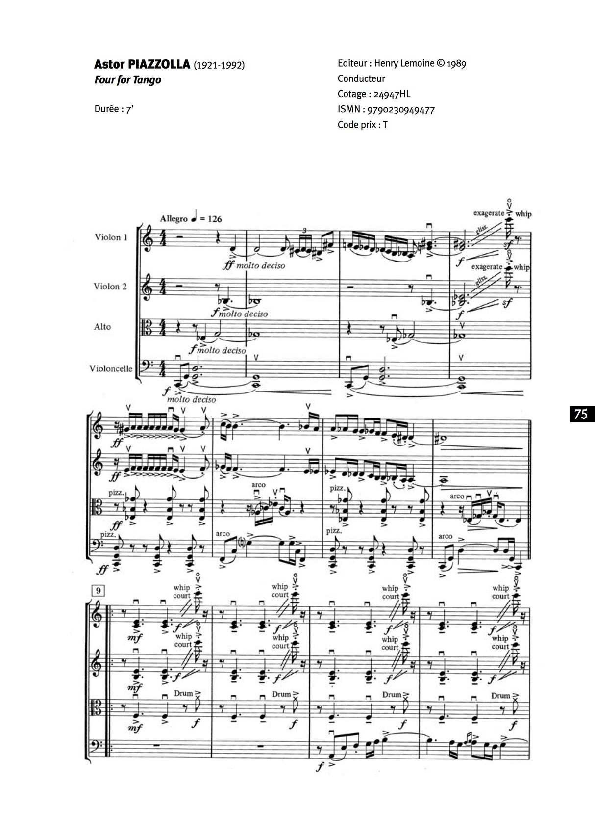 Piazzolla: Four for Tango