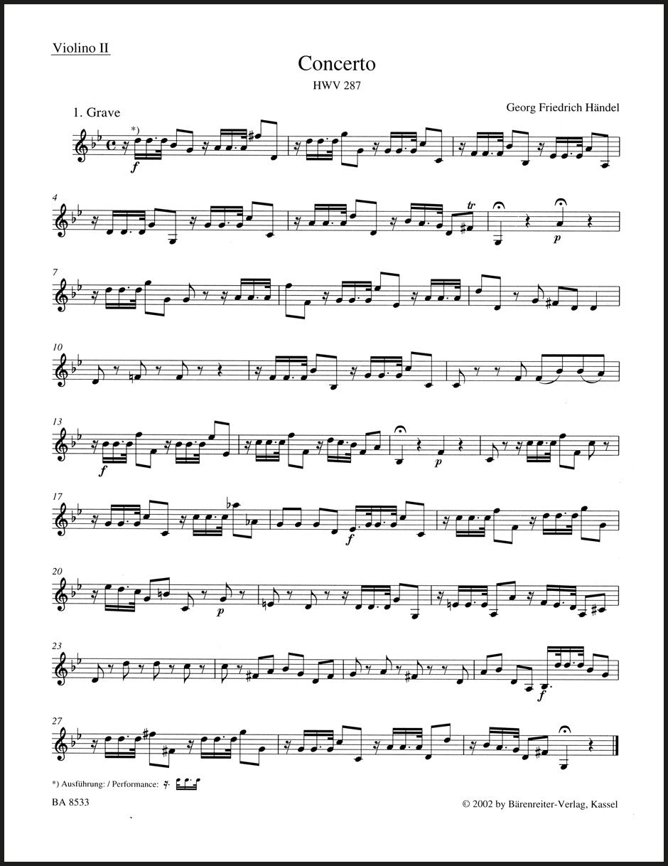 Handel: Concerto for Flute (or Oboe) in G Minor, HWV 287