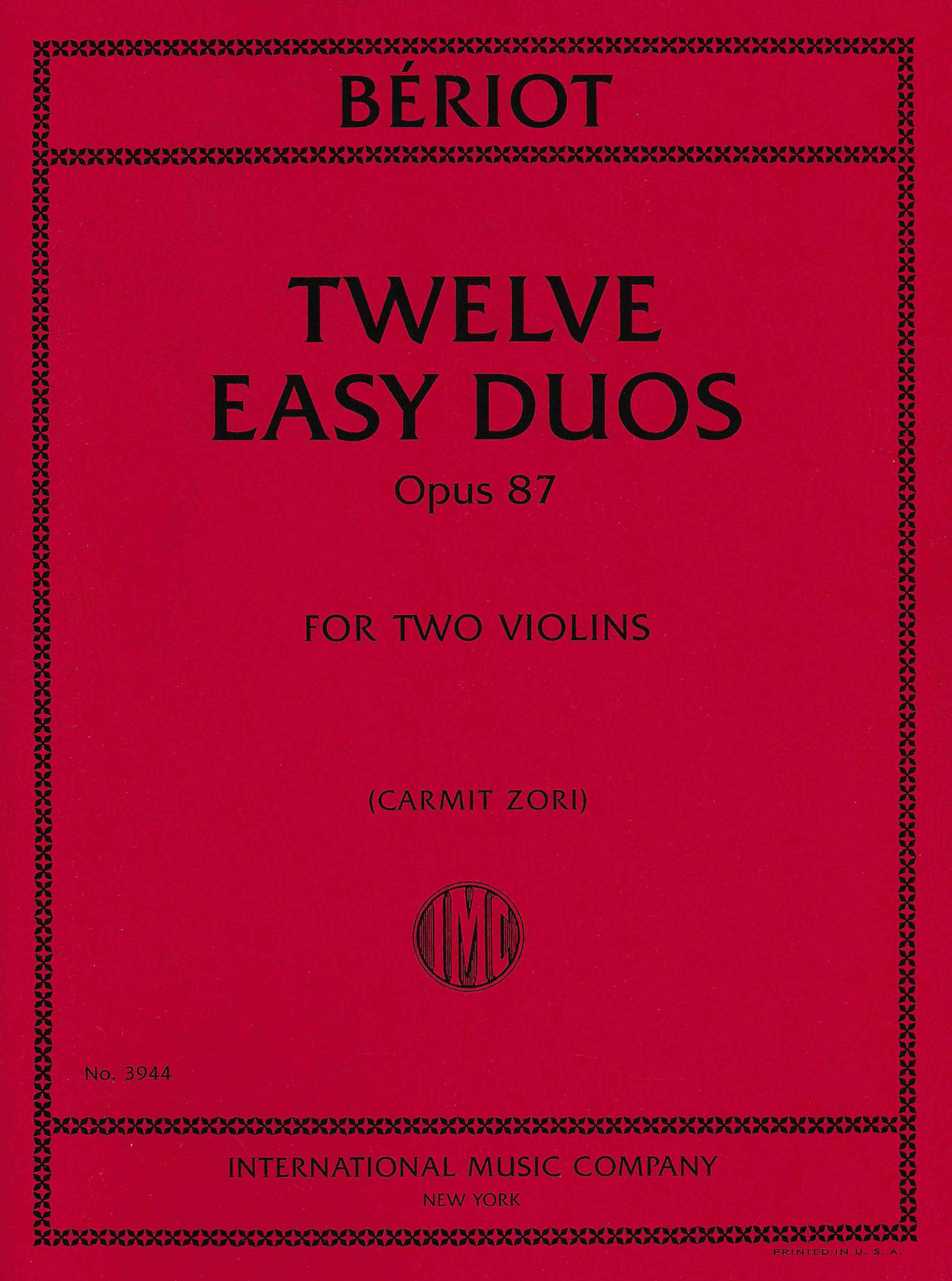 Bériot: 12 Easy Duos, Op. 87