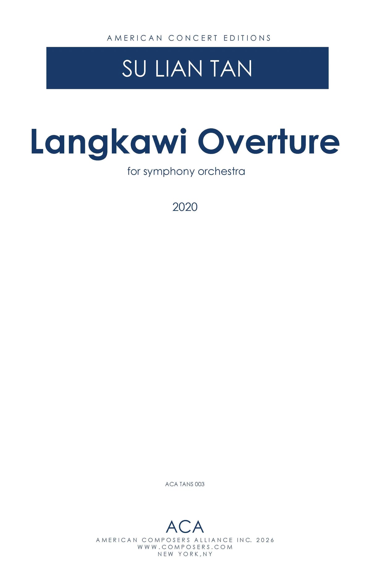 Tan: Langkawi Overture