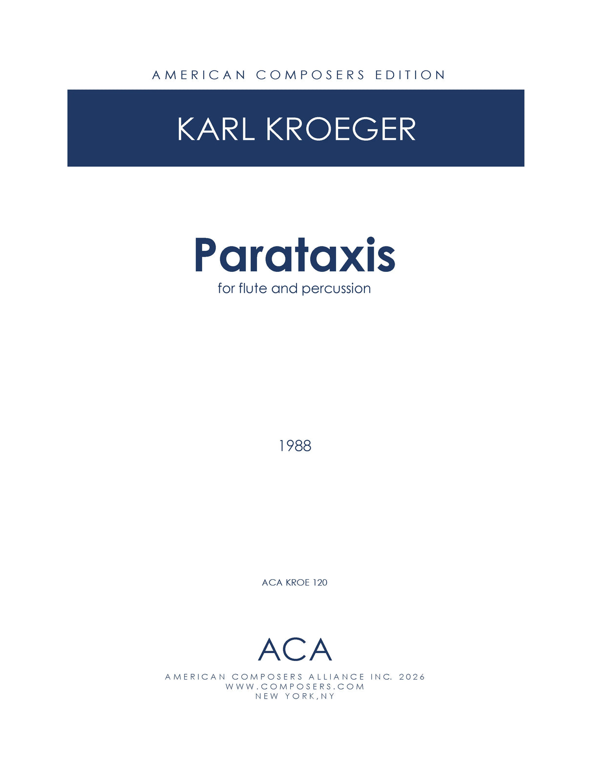 Kroeger: Parataxis