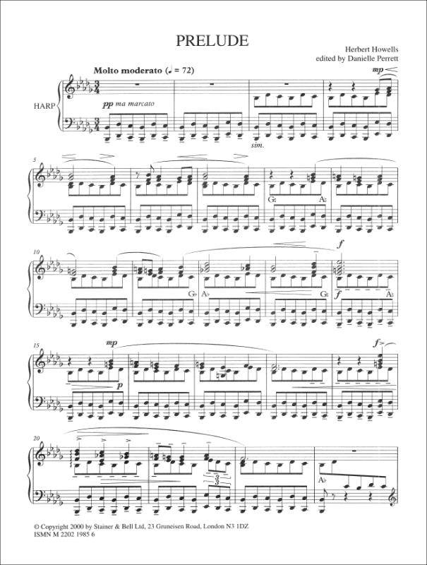 Howells: Prelude for Harp