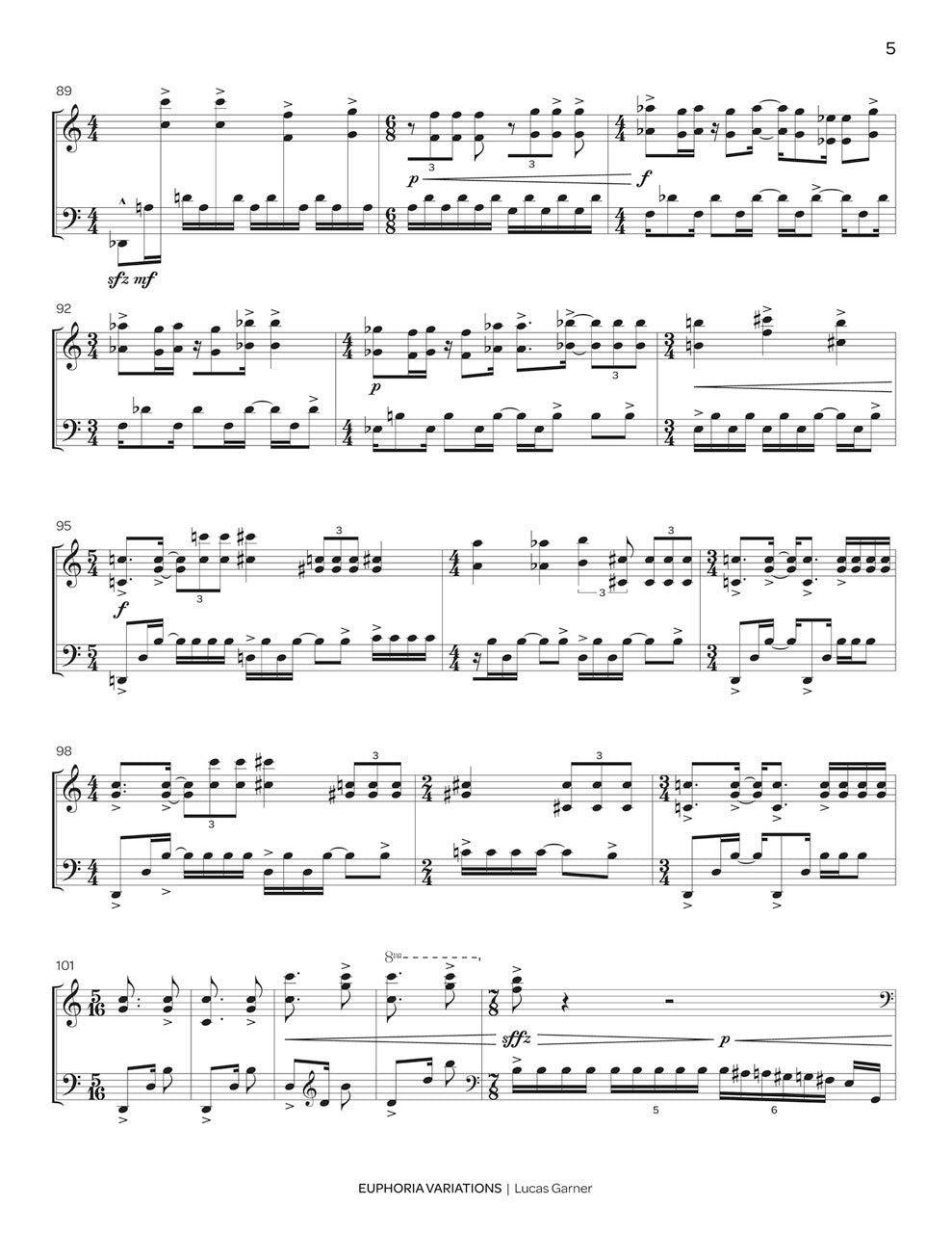 Garner: Euphoria Variations (Solo 4-Mallet Marimba)