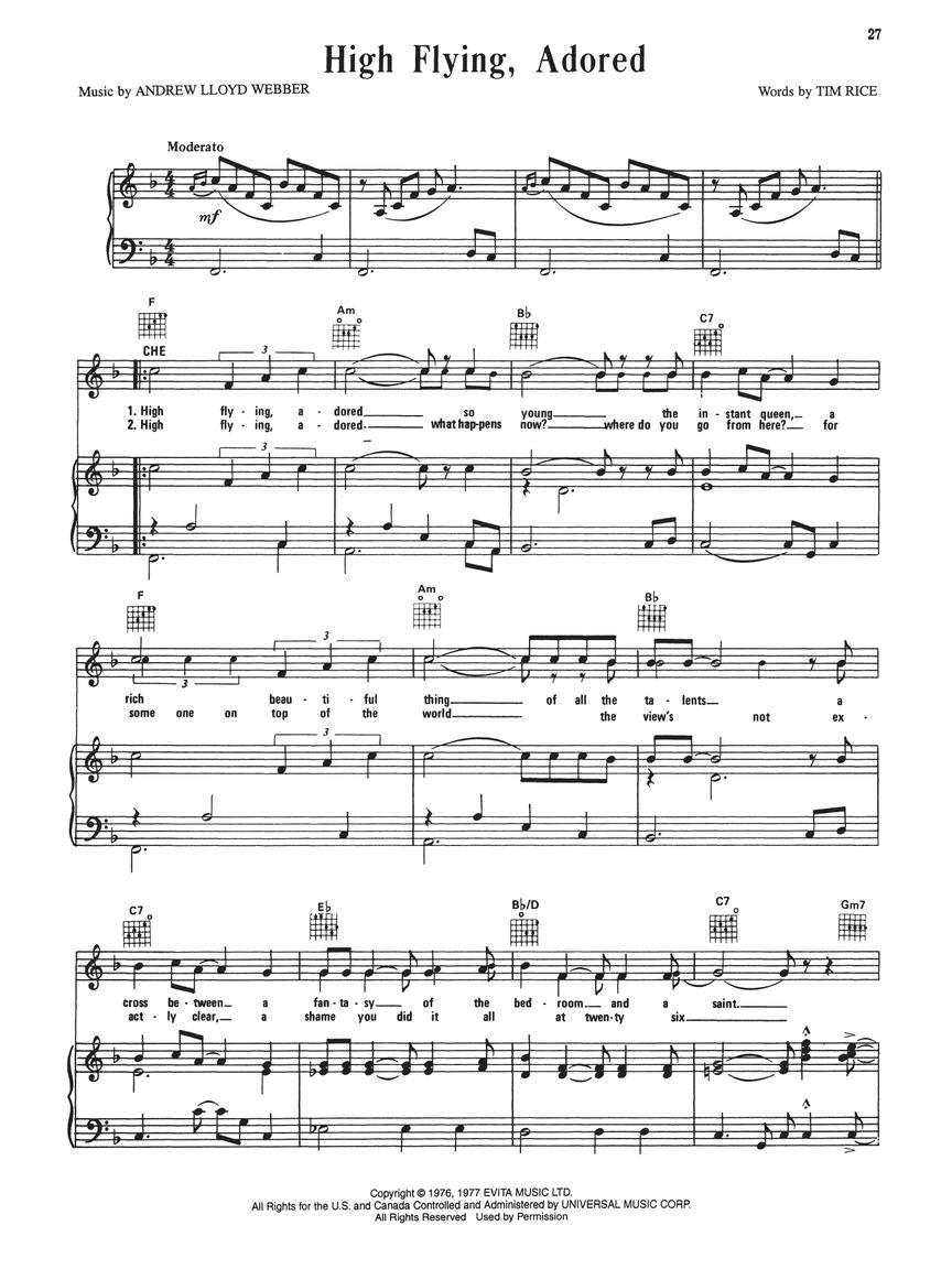 Webber: Evita – Musical Excerpts and Complete Libretto