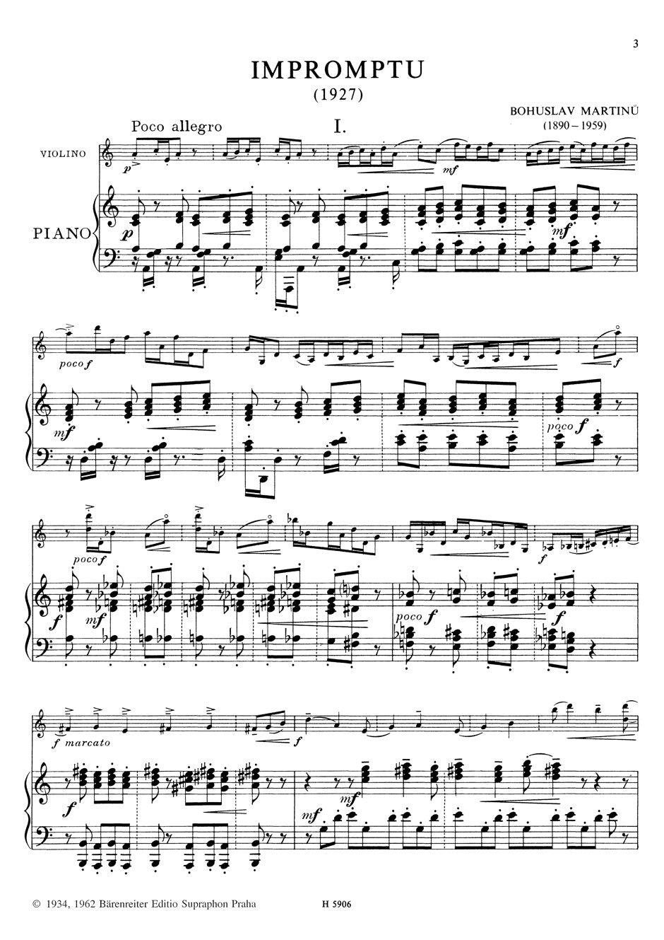 Martinů: Impromptu, H. 166