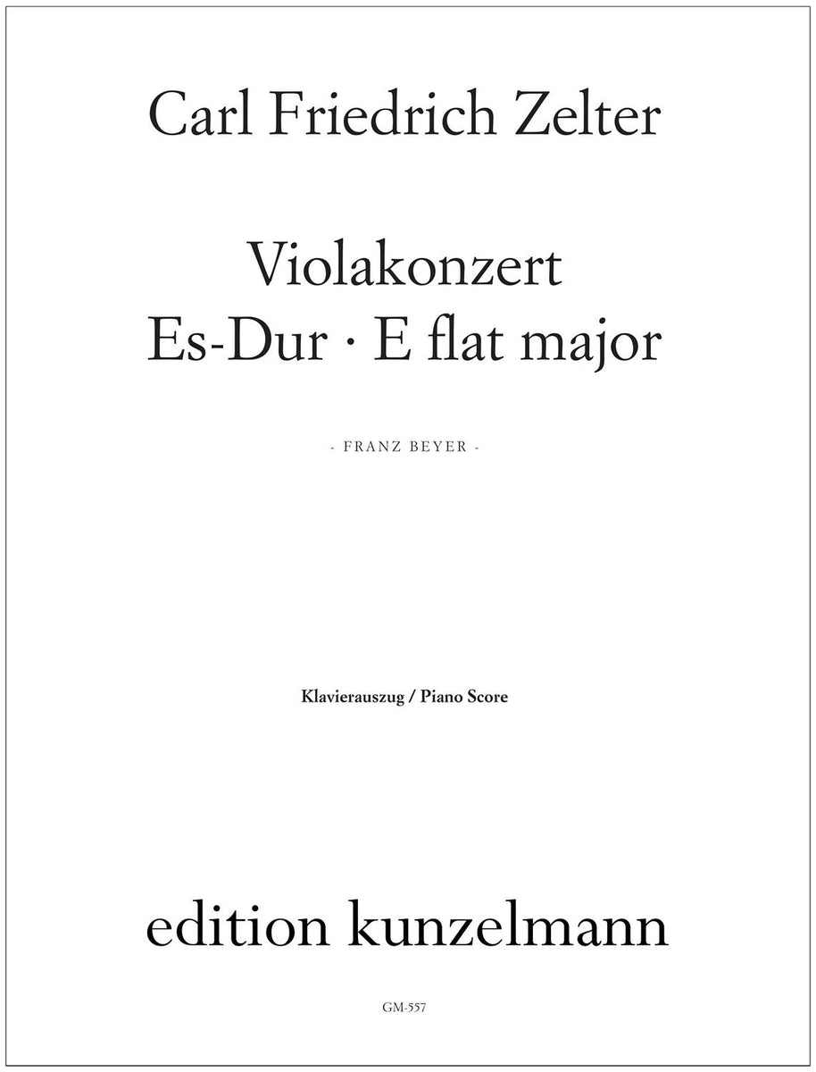 carl friedrich zelter viola concerto Zelter: Viola Concerto in E-flat Major