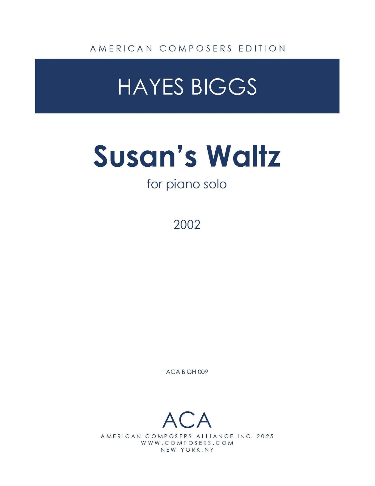 H. Biggs: Susan's Waltz