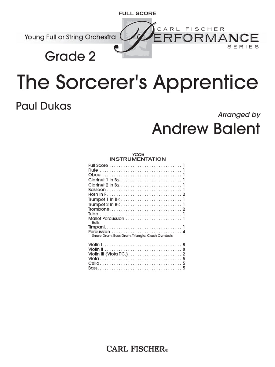 Dukas: The Sorcerer's Apprentice (arr. for Grade 2)
