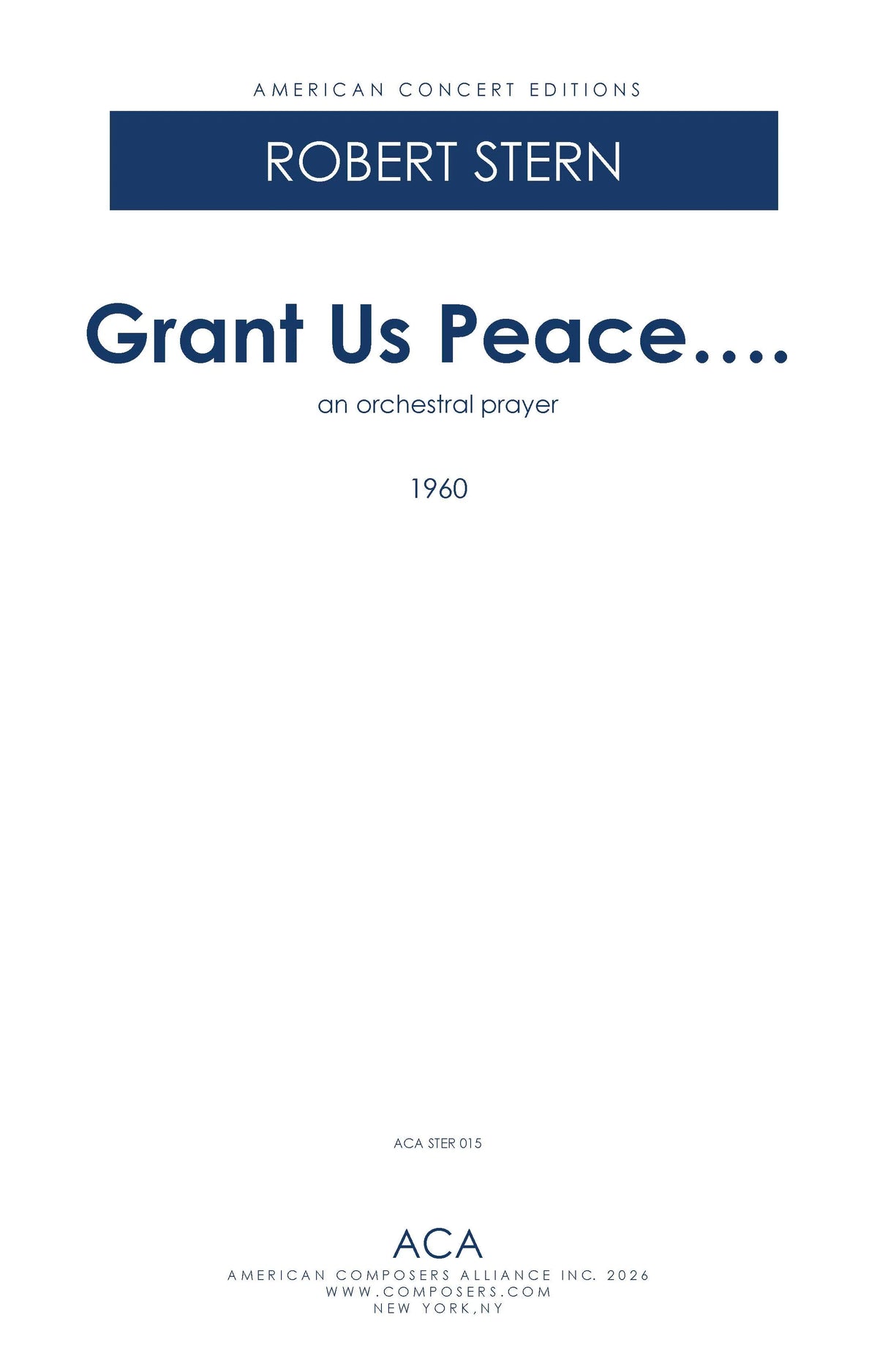 R. Stern: Grant Us Peace....
