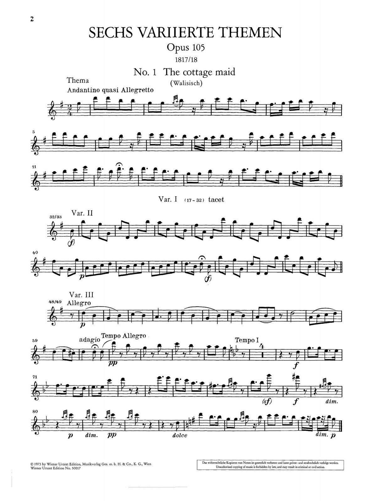 Beethoven: Variations on Folk Songs, Opp. 105 & 107