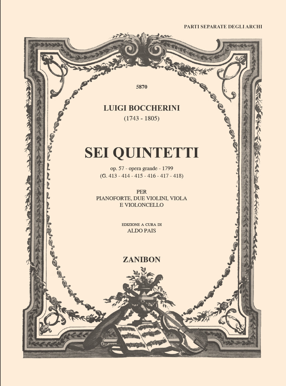 Boccherini: 6 Piano Quintets, Op. 57