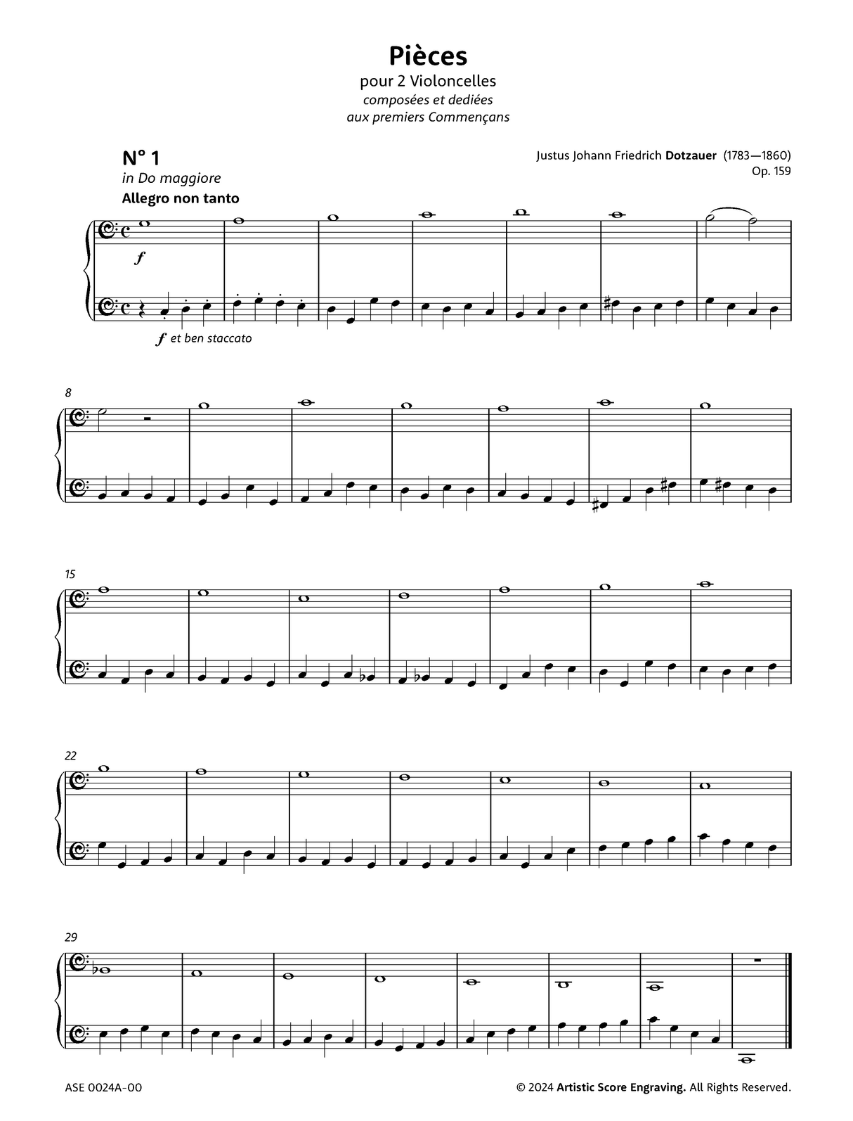 Dotzauer: Twenty-four Pieces, Op. 159 (Book 5)