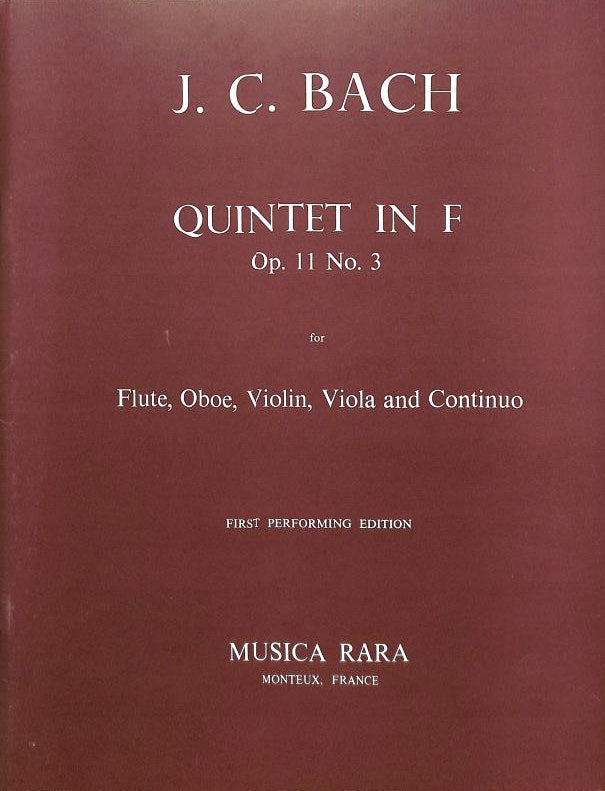 J.C. Bach: Quintet in F Major, Op. 11, No. 3
