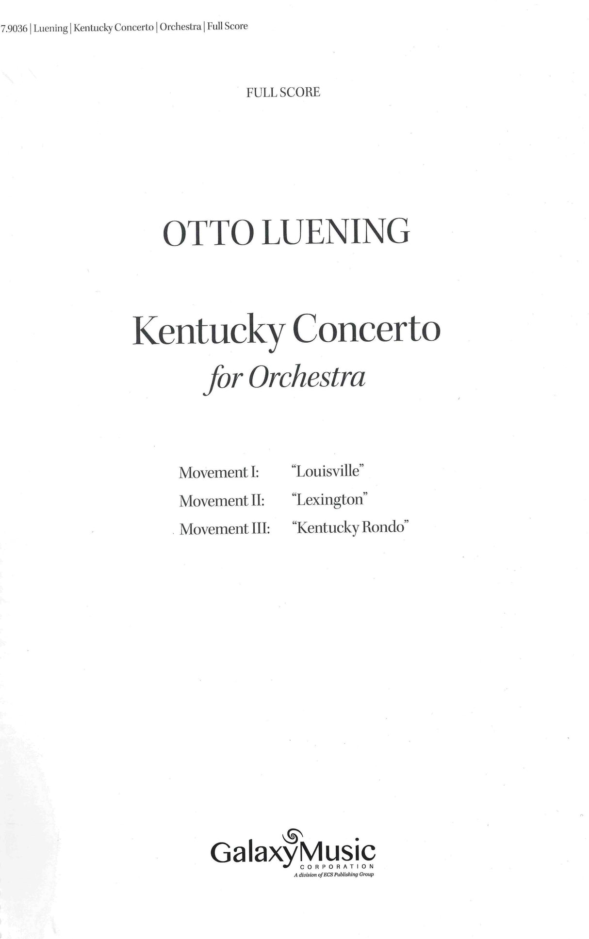 Luening: Kentucky Concerto