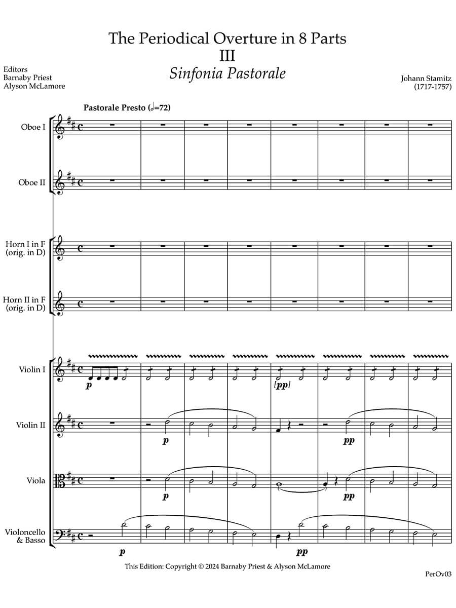 Stamitz: The Periodical Overture in 8 parts No. 3