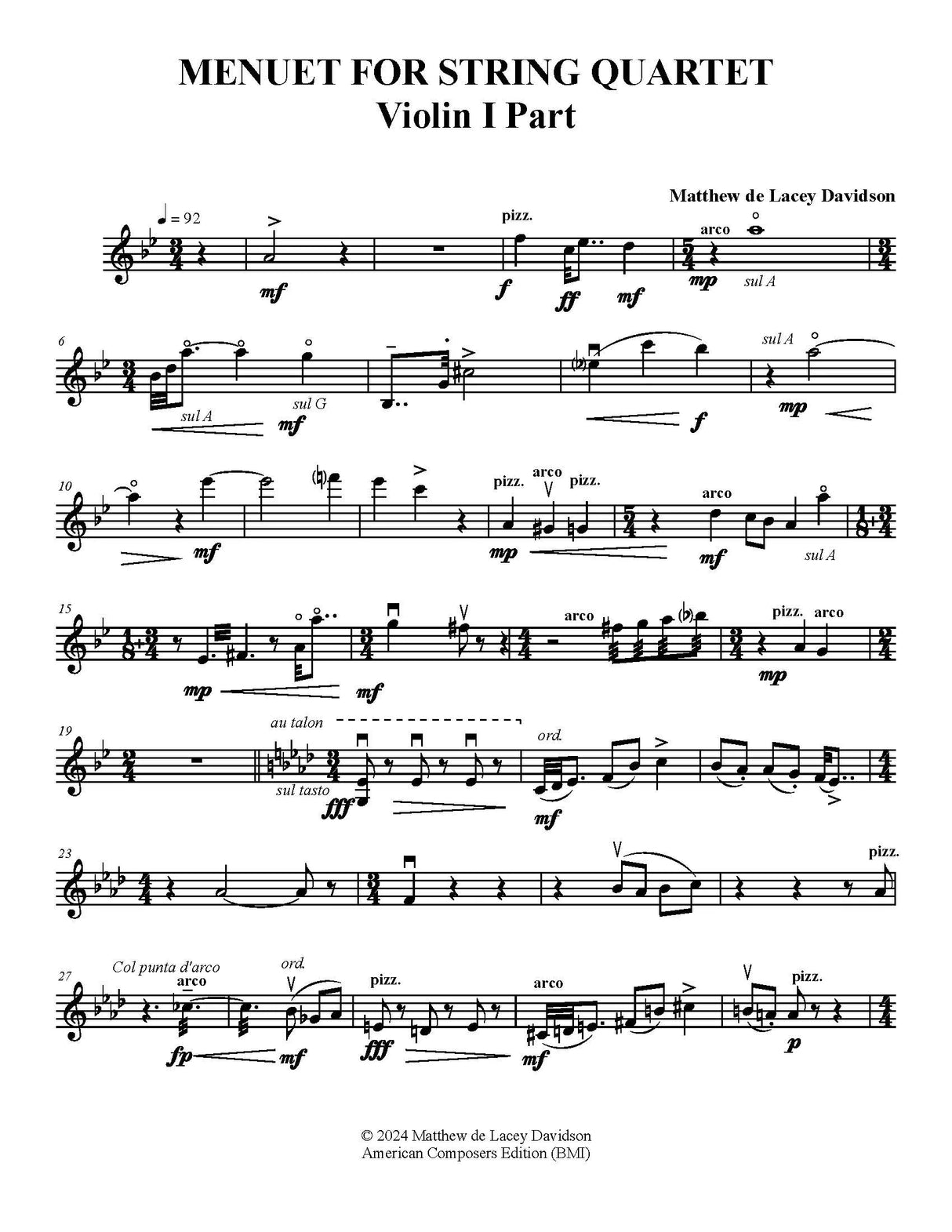 Davidson: Menuet