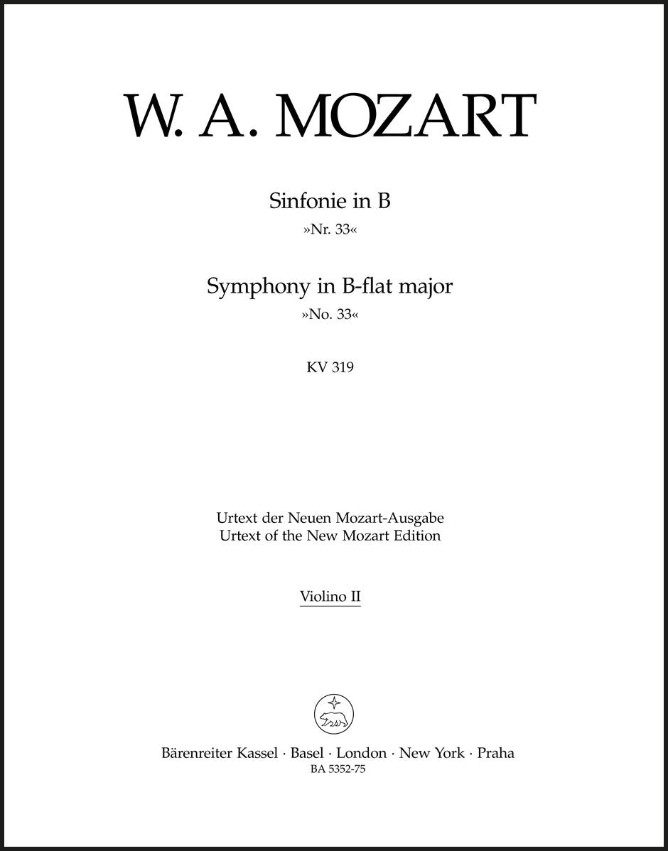 Mozart: Symphony No. 33 in B-flat Major, K. 319