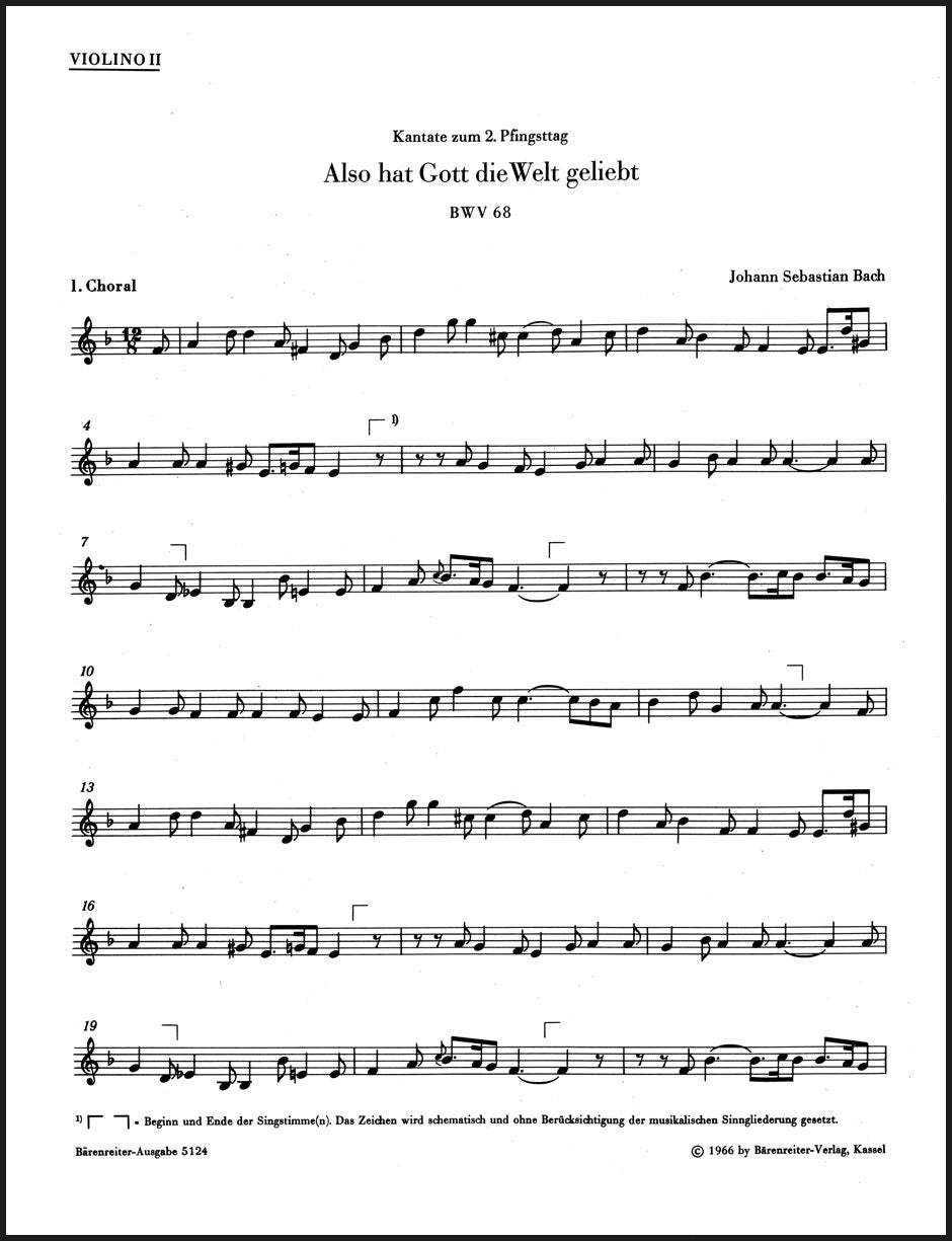 Bach: Also hat Gott die Welt geliebt, BWV 68