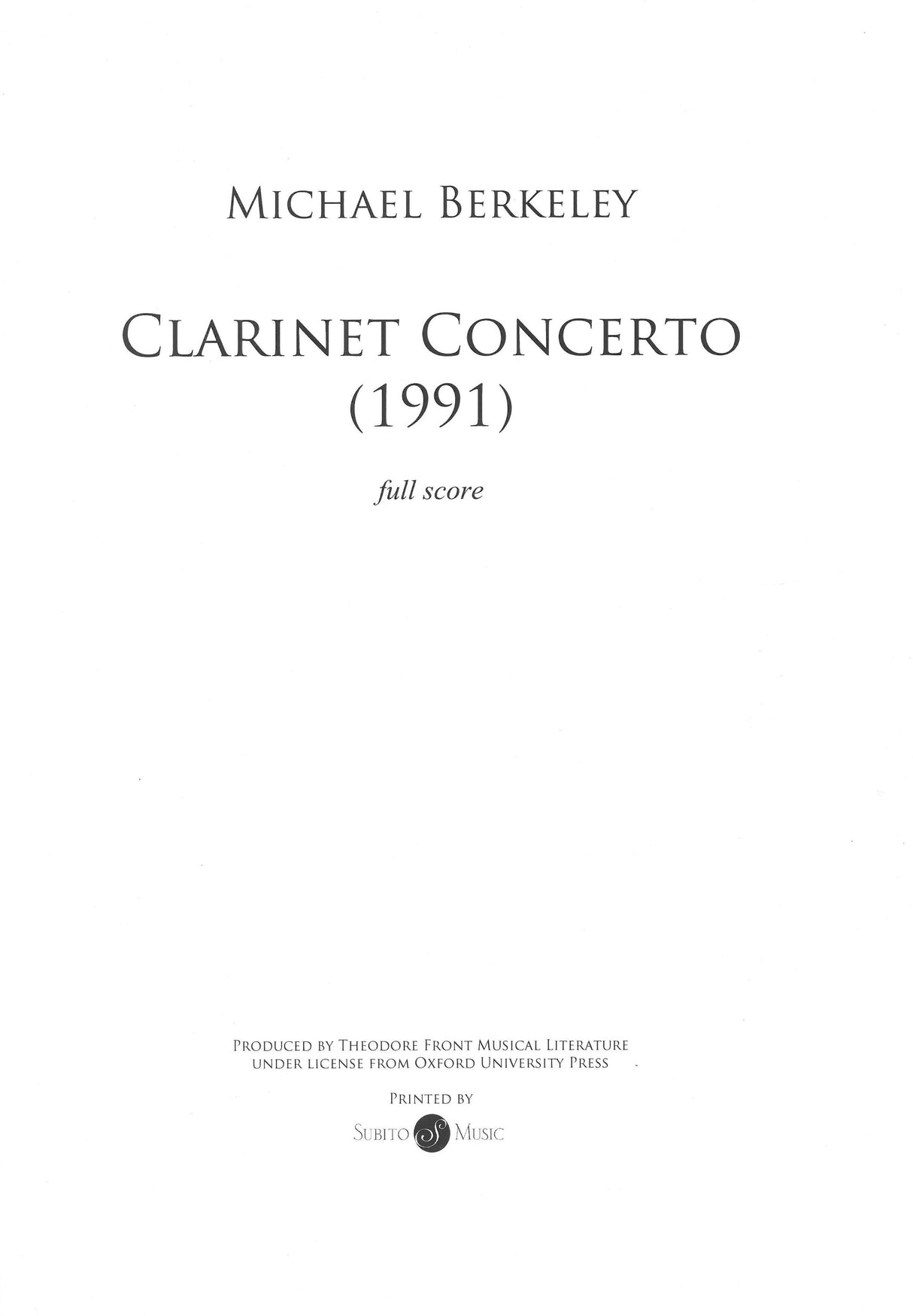 M. Berkeley: Clarinet Concerto