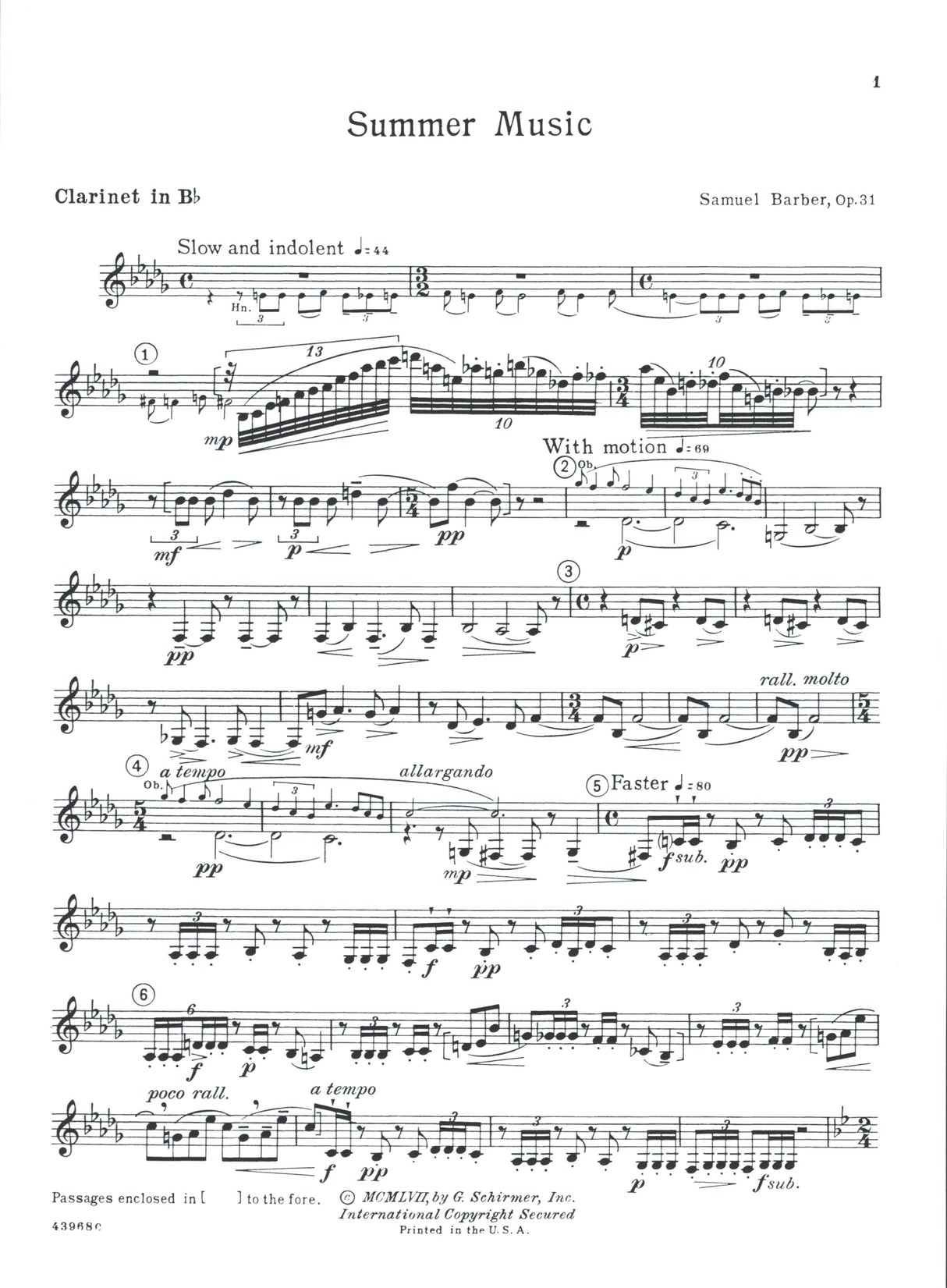 Barber: Summer Music, Op. 31