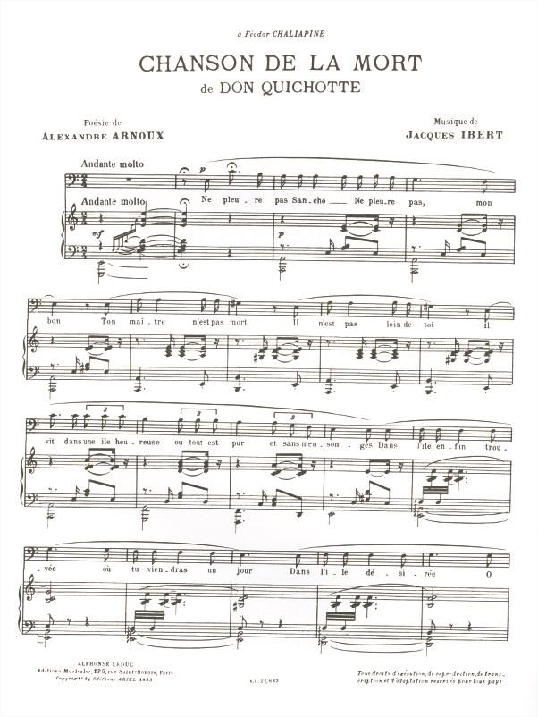 Ibert: Chanson de la Mort