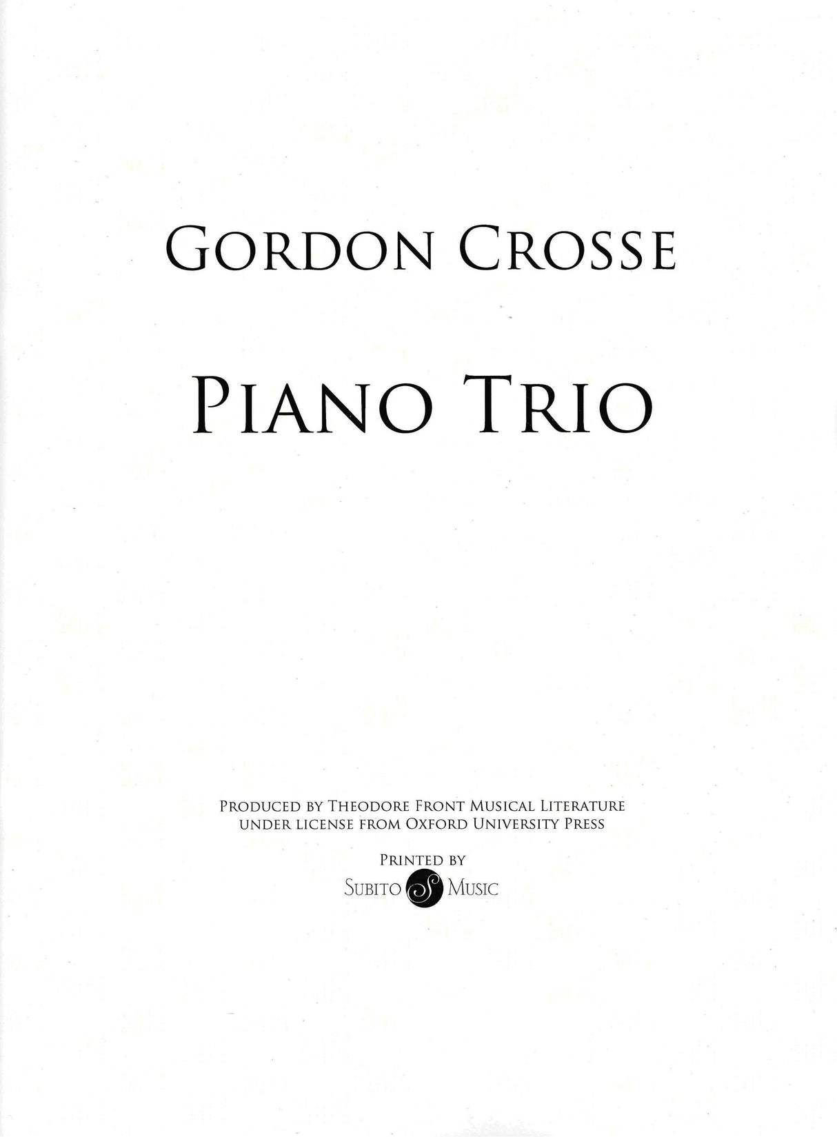 Crosse: Piano Trio